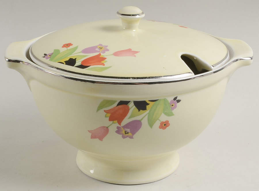 Crocus Thick Rim Tureen & Lid by Hall-1