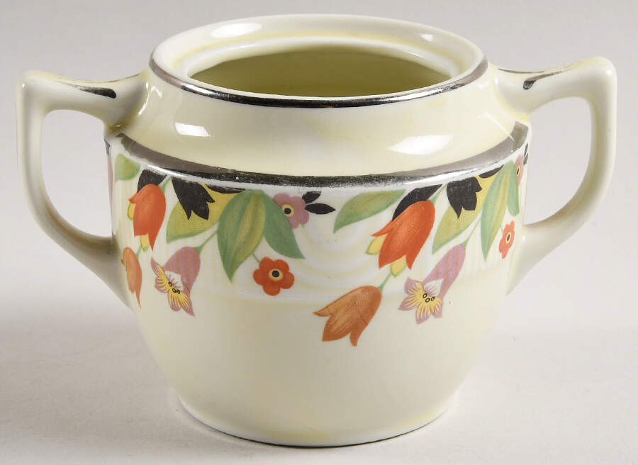 Crocus Medallion Sugar Bowl No Lid by Hall-1