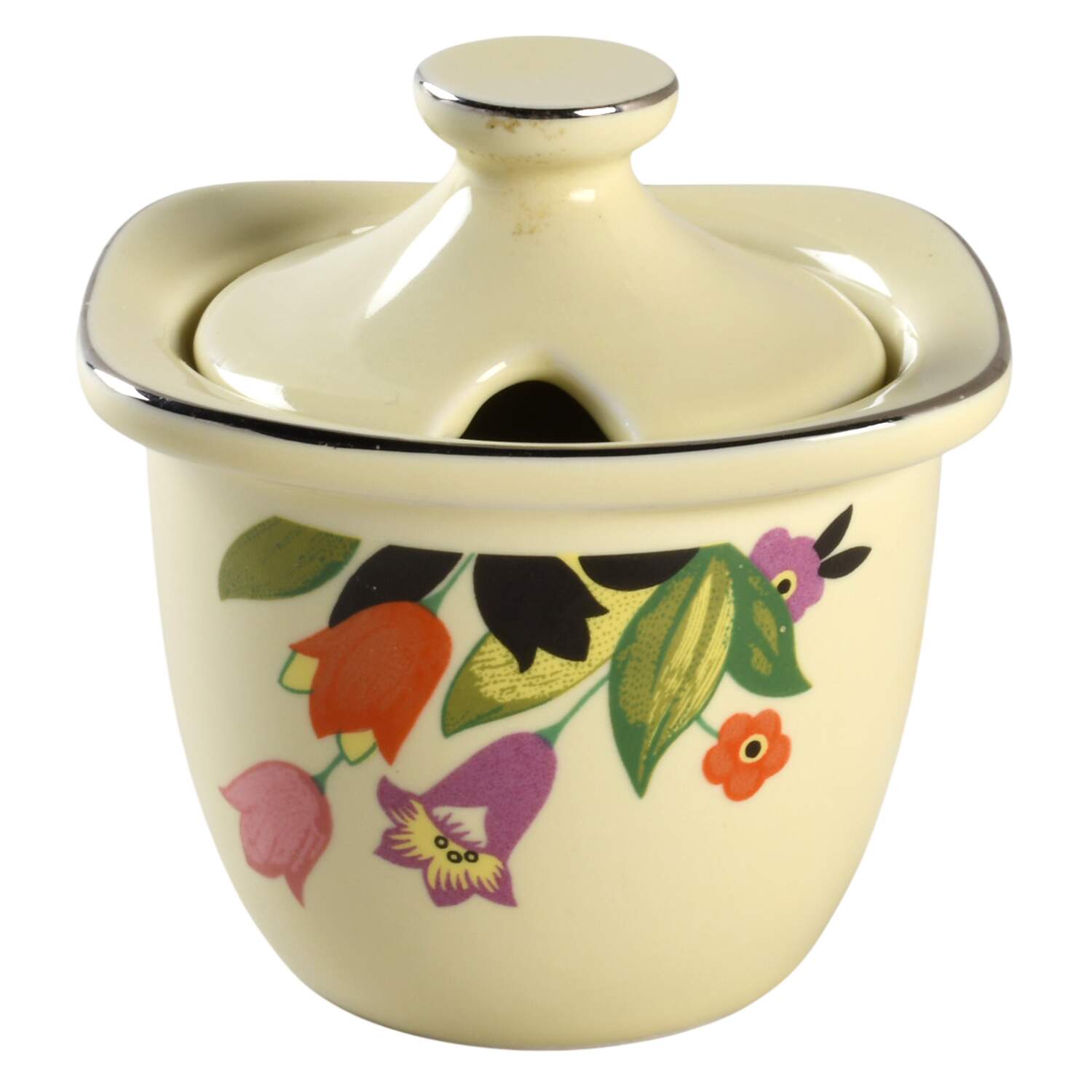 Crocus Mustard Jar & Lid by Hall-1