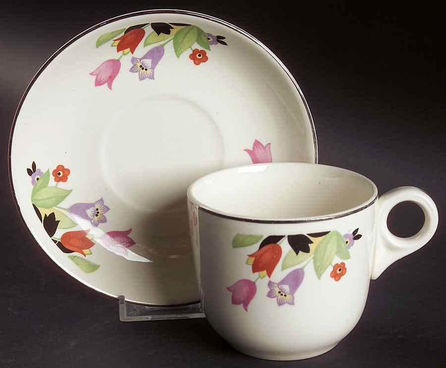 Crocus St Denis Cup & Saucer Set by Hall-1