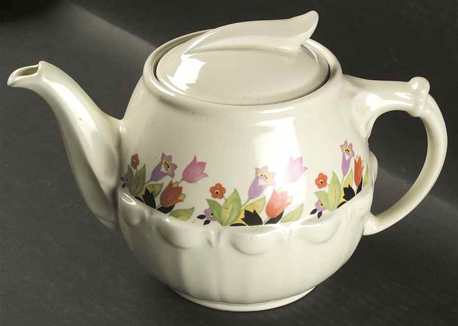 Crocus Wavelet Coffee Pot & Lid by Hall-1
