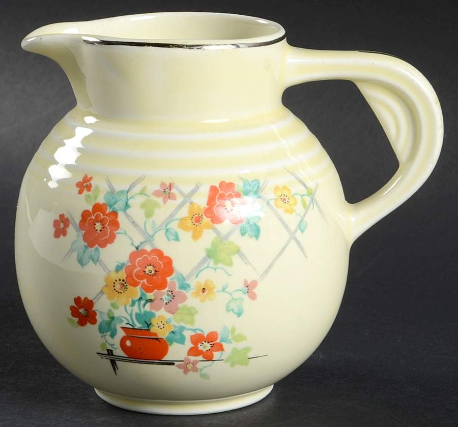 Floral Lattice Five Band Syrup with Lid, No Lid by Hall-1