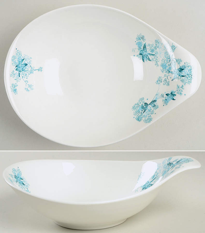 Frost Flowers Lugged Soup Bowl by Hall-1