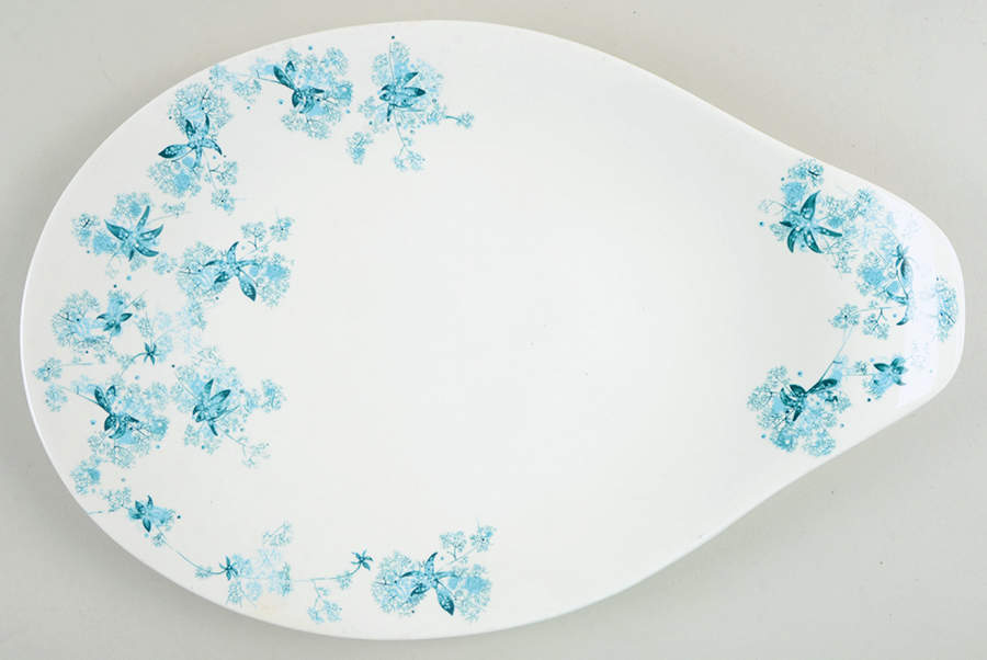 Frost Flowers 15" Oval Serving Platter by Hall-1