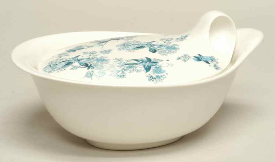 Frost Flowers Handled Marmite & Lid by Hall-1