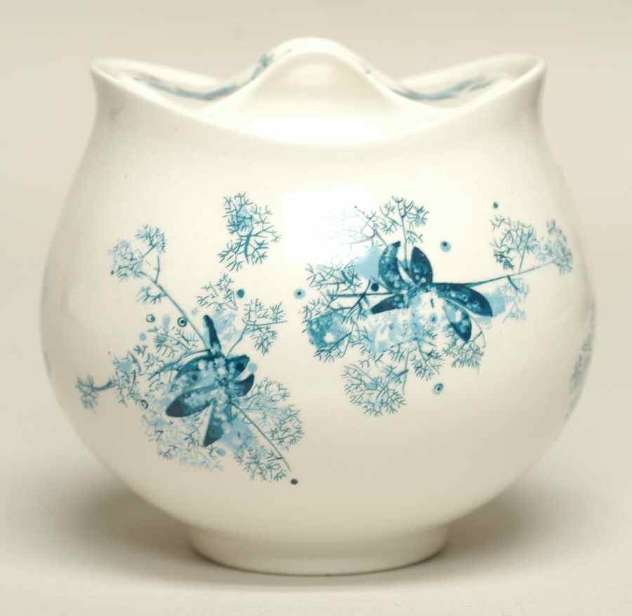 Frost Flowers Sugar Bowl & Lid by Hall-1