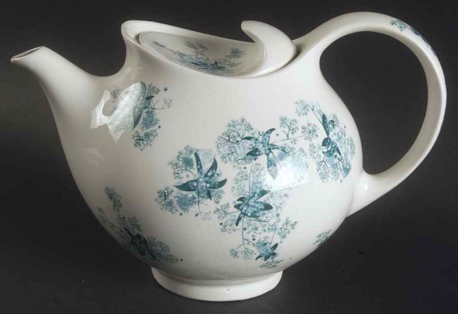 Frost Flowers Teapot & Lid by Hall-1