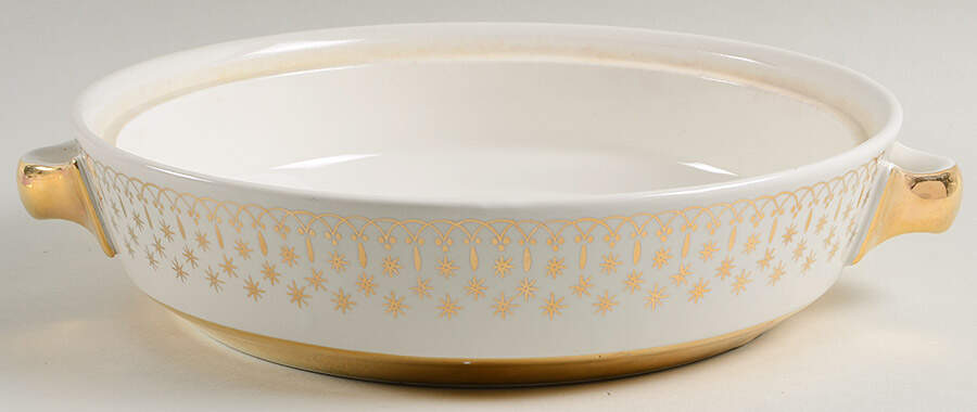 Gold Lace 2.5 Qt Round Casserole No Lid by Hall-1