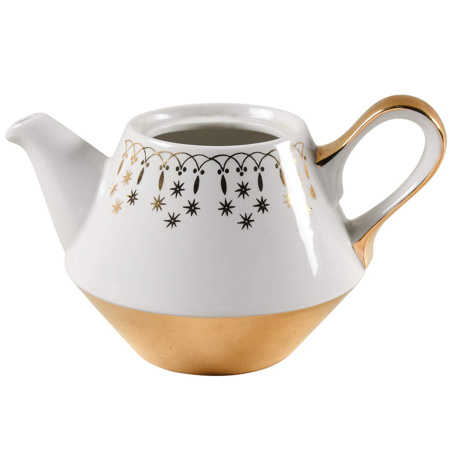 Gold Lace Flare Teapot No Lid by Hall-1