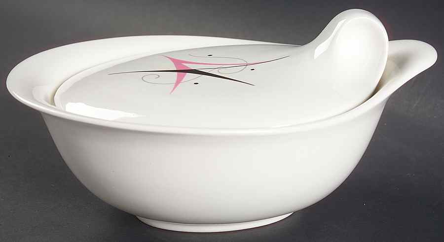 Harlequin Handled Marmite & Lid by Hall-1