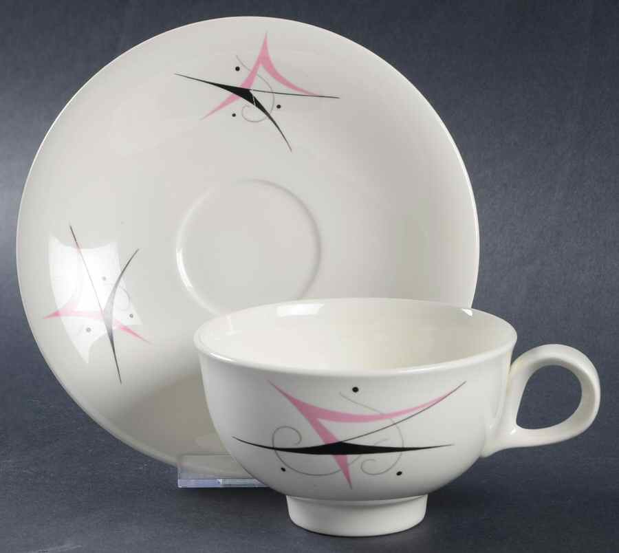 Harlequin Footed Cup & Saucer Set by Hall-1