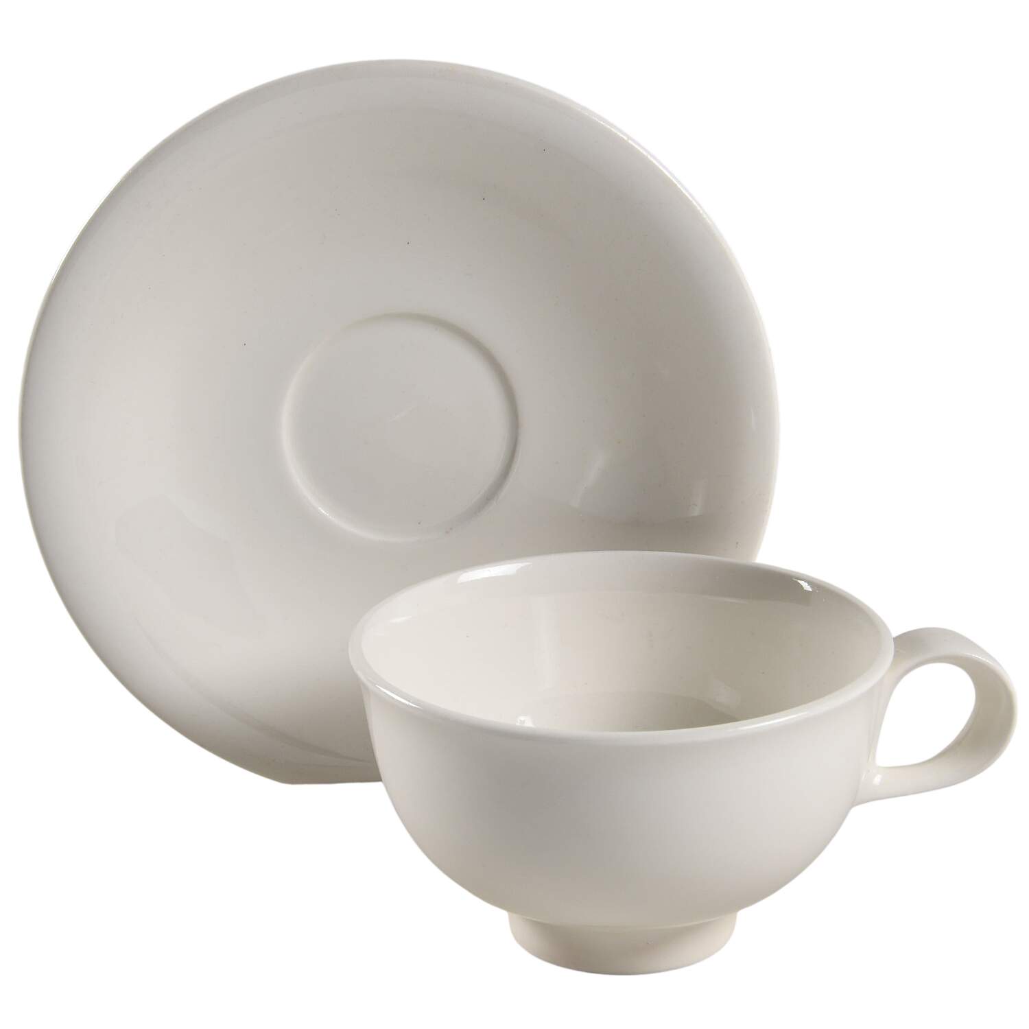 Hallcraft White Footed Cup & Saucer Set by Hall-1