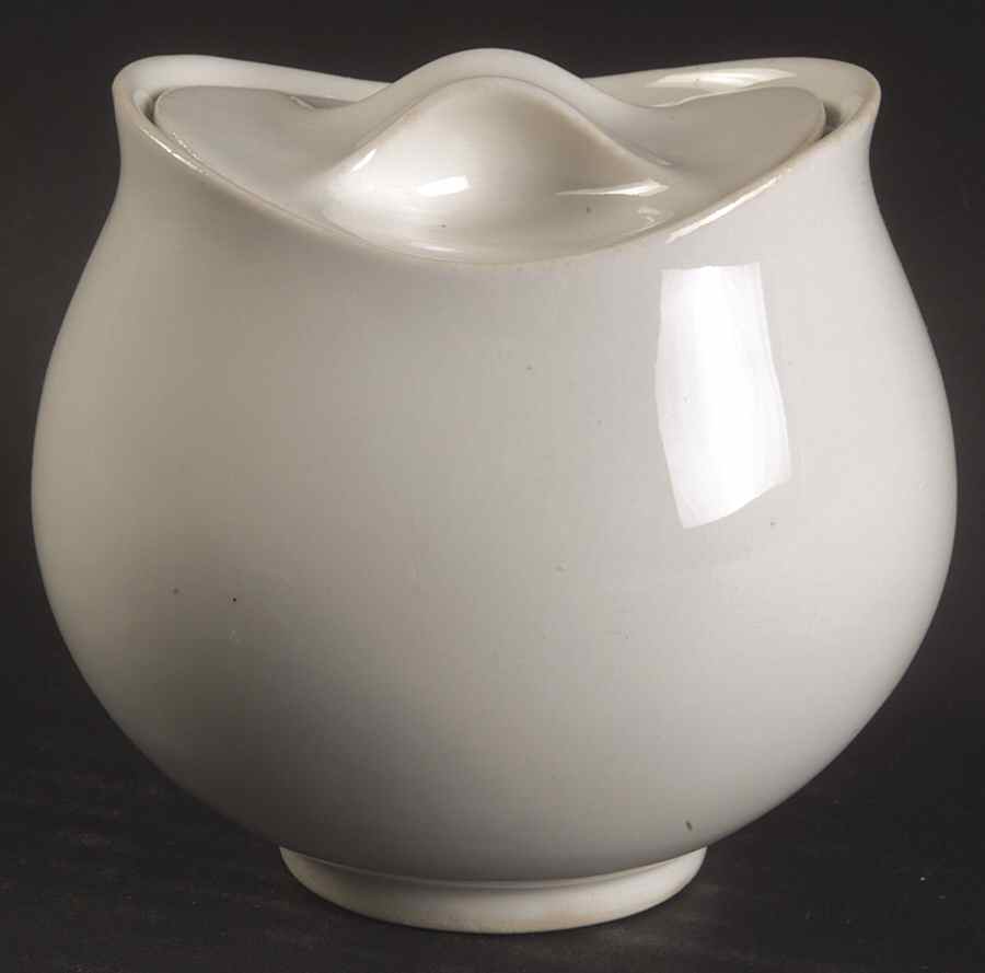 Hallcraft White Sugar Bowl & Lid by Hall-1
