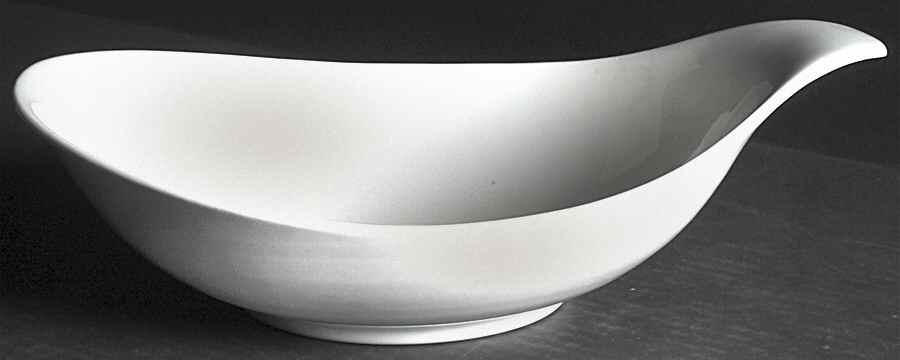 Hallcraft White 11" Lugged Oval Baker/Vegetable Bowl by Hall-1