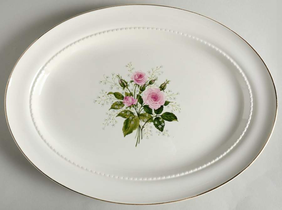 Heather Rose 13" Oval Serving Platter by Hall-1