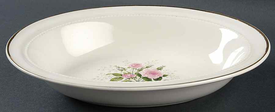 Heather Rose 10" Oval Vegetable Bowl by Hall-1