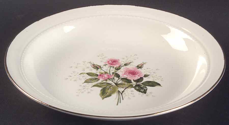 Heather Rose Rim Soup Bowl by Hall-1