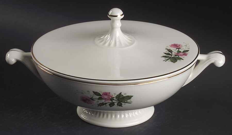Heather Rose Round Covered Vegetable by Hall-1