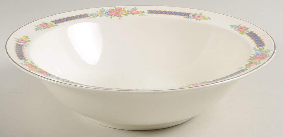 Blue Bouquet (Gold Trim) 9" Round Vegetable Bowl by Hall-1