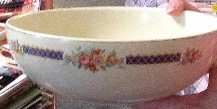 Blue Bouquet (Gold Trim) 9" Salad Serving Bowl by Hall-1
