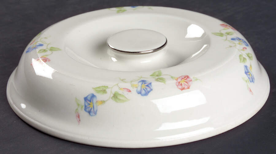 Morning Glory Lid for 2 Qt Thick Rim Round Casserole by Hall-1