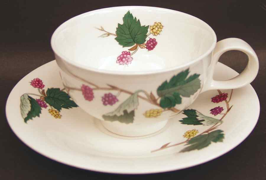 Mulberry Footed Cup & Saucer Set by Hall-1