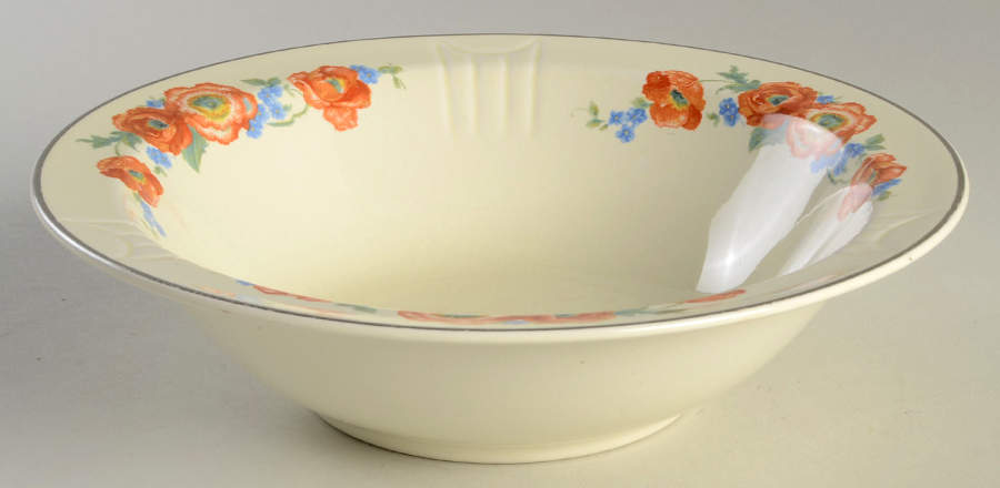 Orange Poppy 9" Round Vegetable Bowl by Hall-1