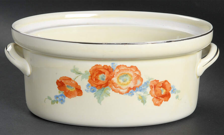 Orange Poppy 1.75 Quart Oval Casserole No Lid by Hall-1