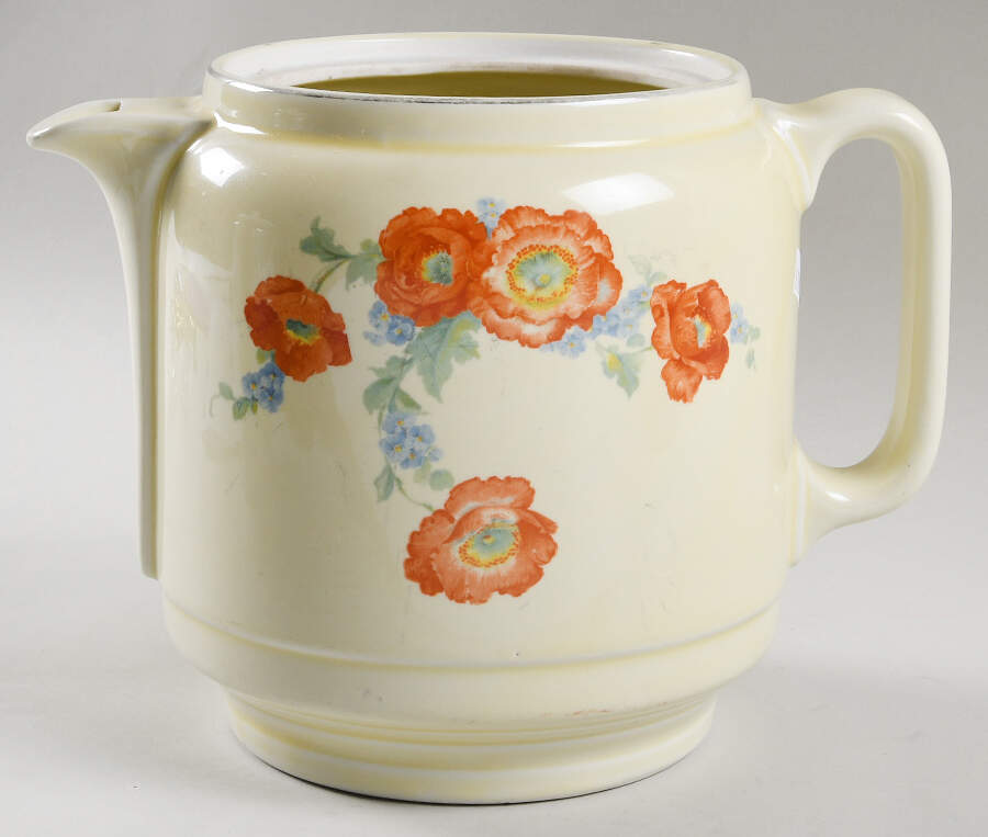Orange Poppy 10 Cup S-Lid Coffee Pot No Lid by Hall-1