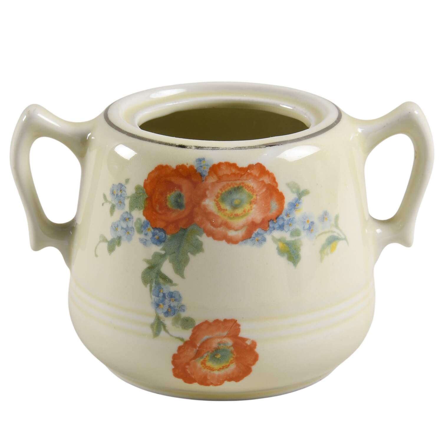 Orange Poppy Great American Sugar Bowl No Lid by Hall-1