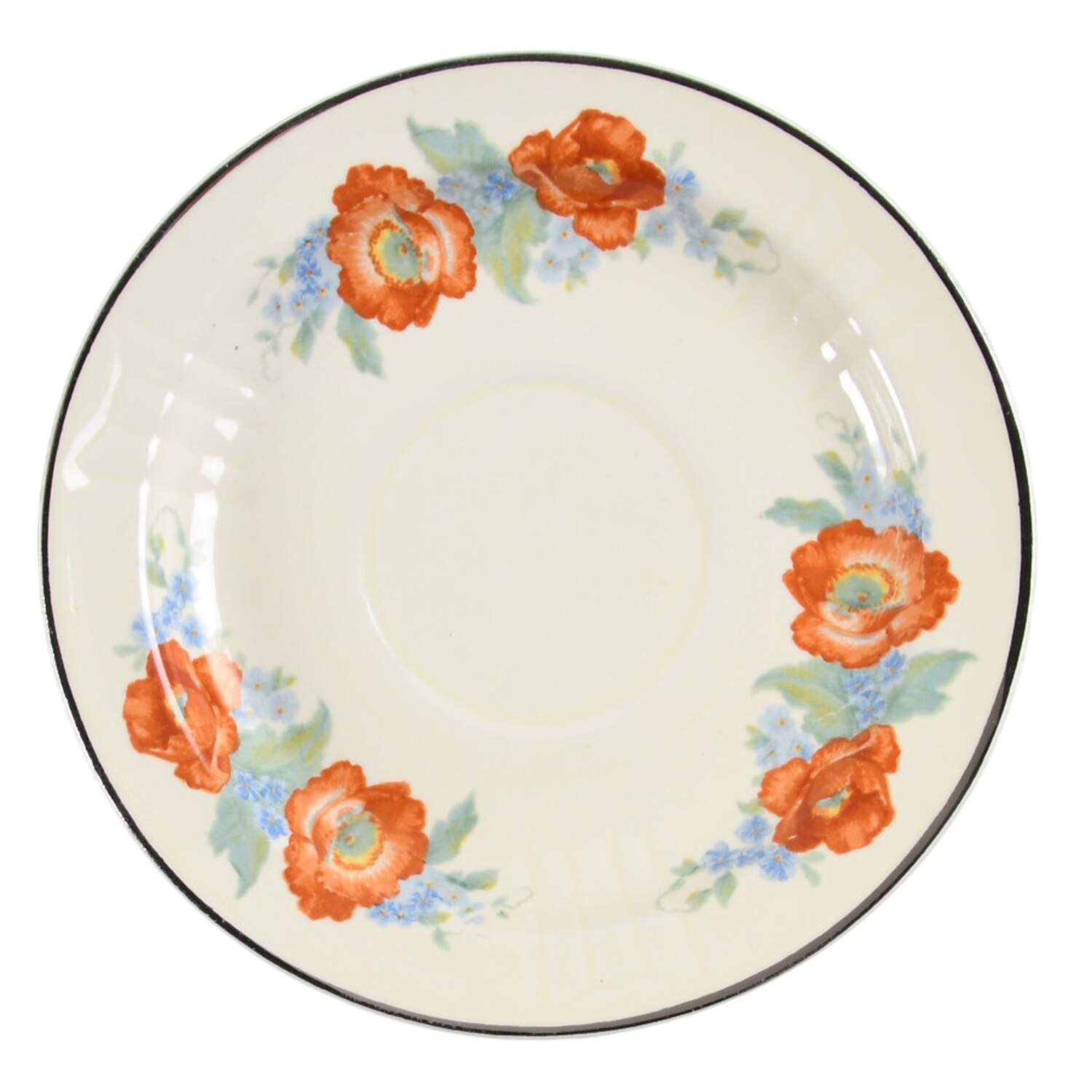 Orange Poppy Saucer by Hall-1