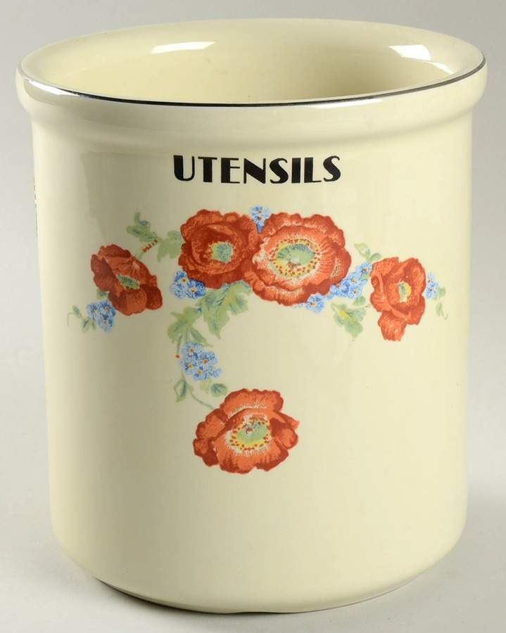 Orange Poppy Utensil Holder by Hall-1