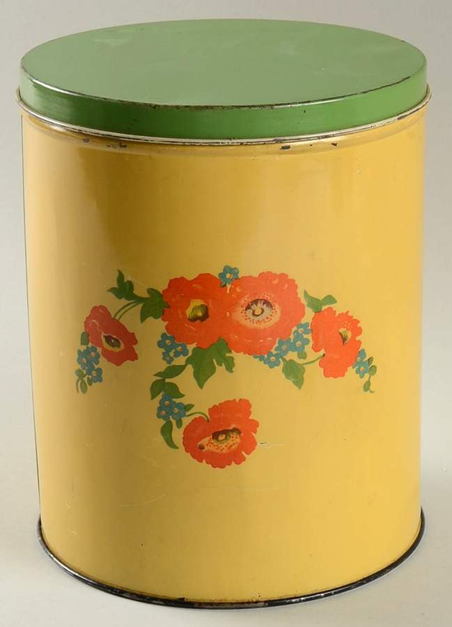 Orange Poppy Extra Large Metal Canister & Lid by Hall-1