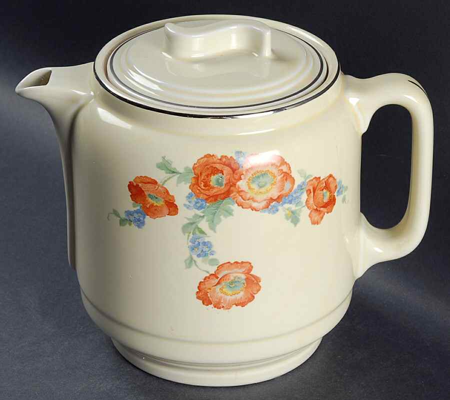 Orange Poppy 10 Cup S-Lid Coffee Pot & Lid by Hall-1