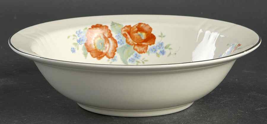 Orange Poppy Rim Cereal Bowl by Hall-1