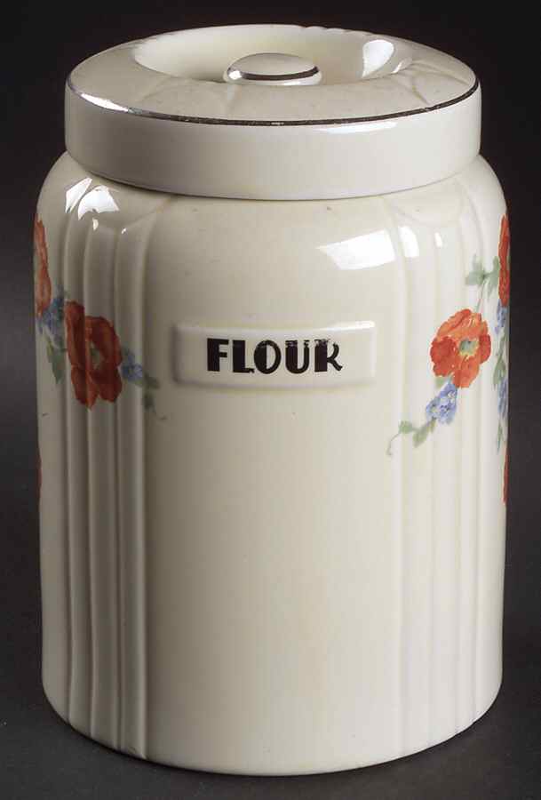 Orange Poppy Radiance Flour Canister & Lid by Hall-1