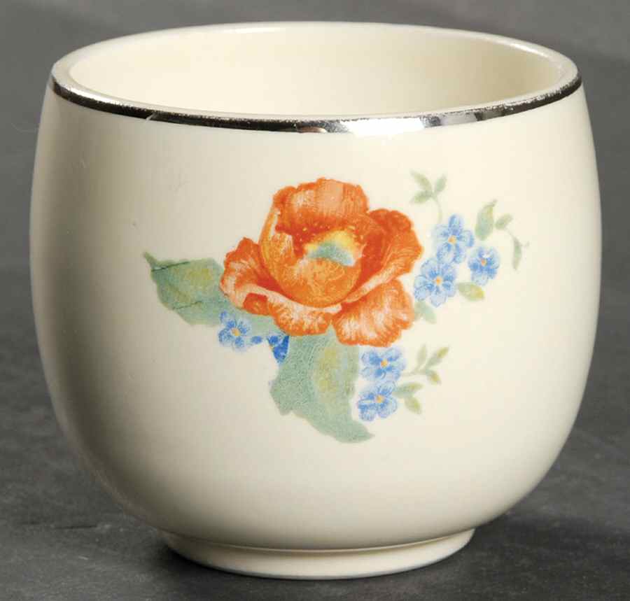 Orange Poppy Mustard Jar No Lid by Hall-1