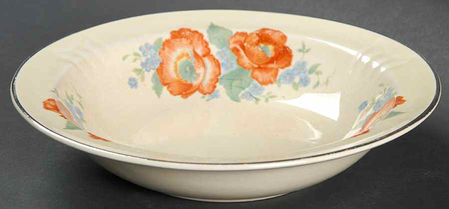 Orange Poppy Rim Fruit/Dessert (Sauce) Bowl by Hall-1