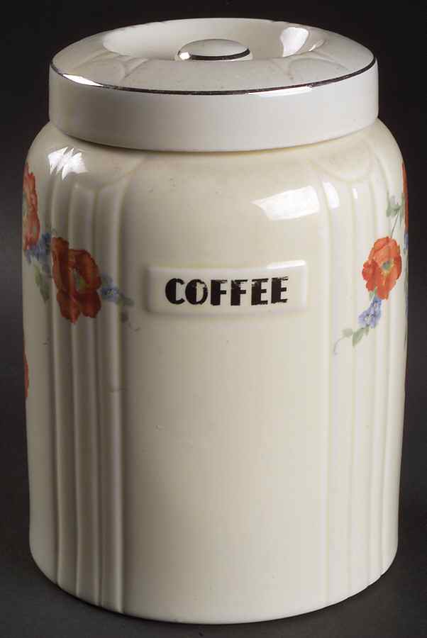 Orange Poppy Radiance Coffee Canister & Lid by Hall-1