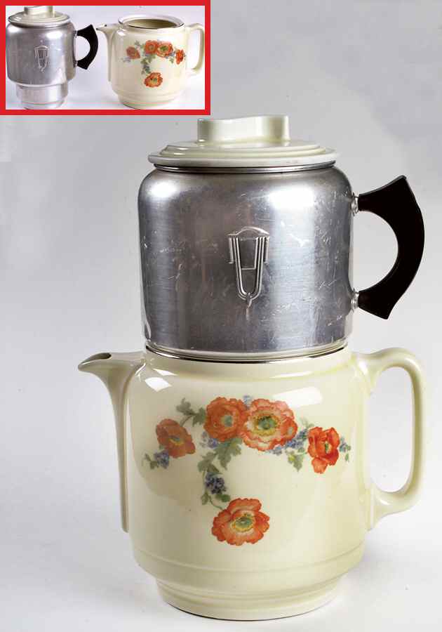 Orange Poppy (4 Pc) S Lid Coffee Pot with Drip by Hall-1
