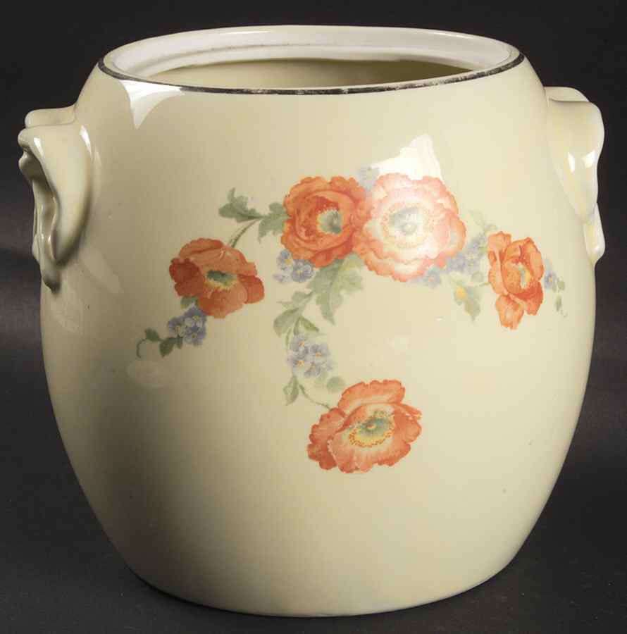 Orange Poppy Pretzel Jar No Lid by Hall-1