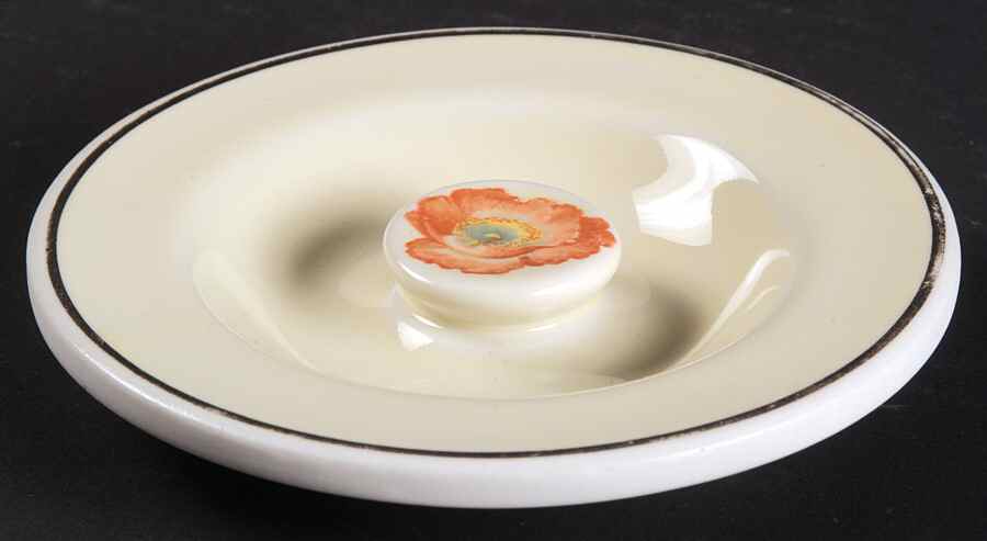 Orange Poppy Lid for Pretzel Jar by Hall-1
