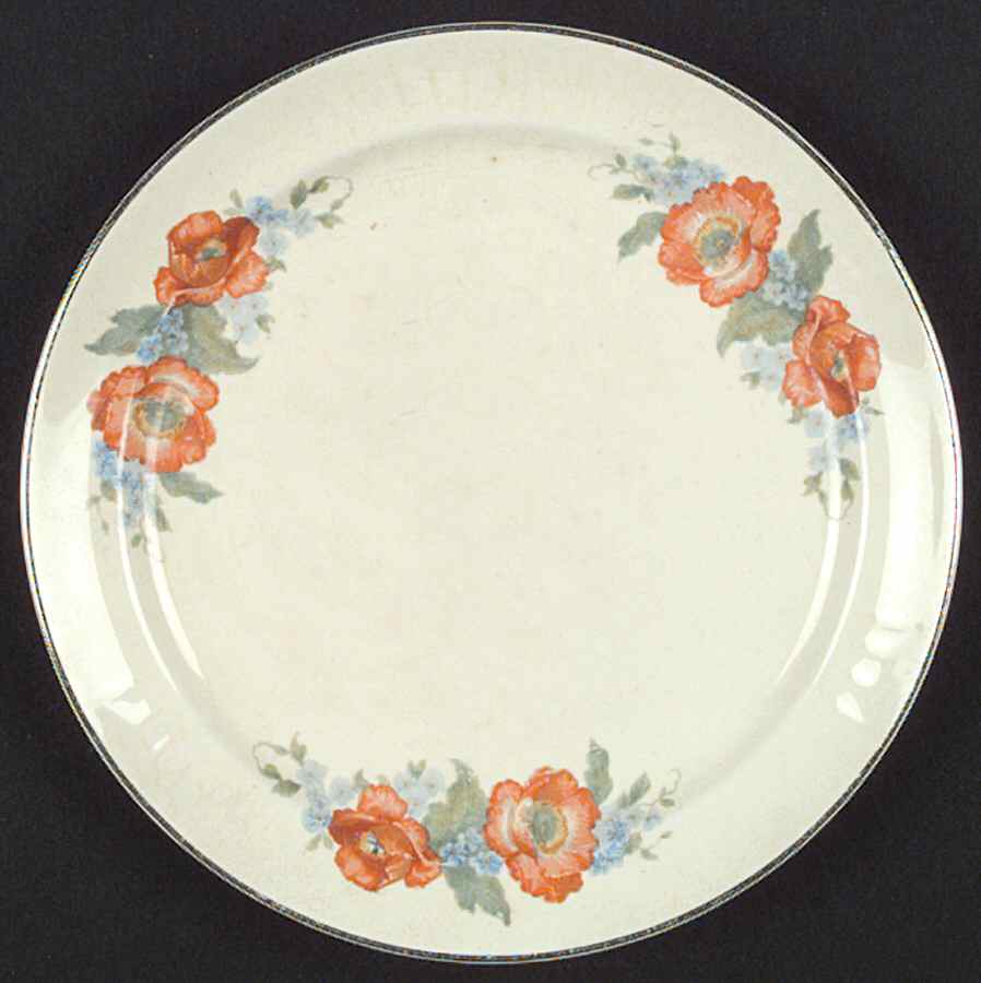 Orange Poppy Salad Plate by Hall-1