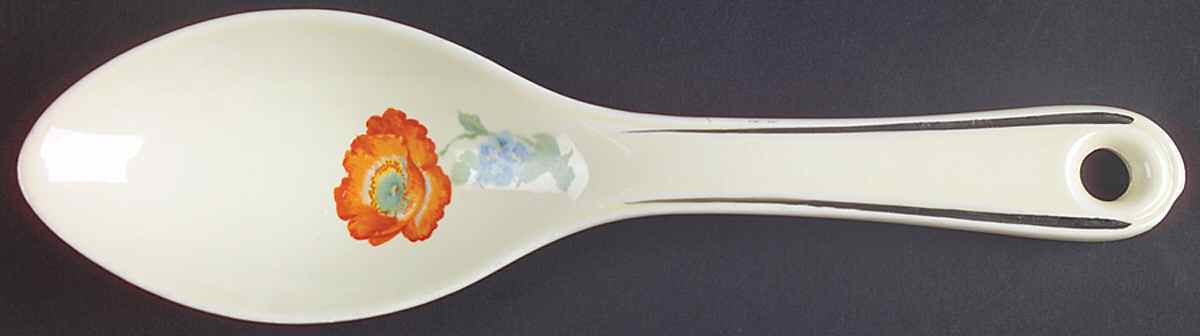 Orange Poppy Large Ceramic Spoon by Hall-1
