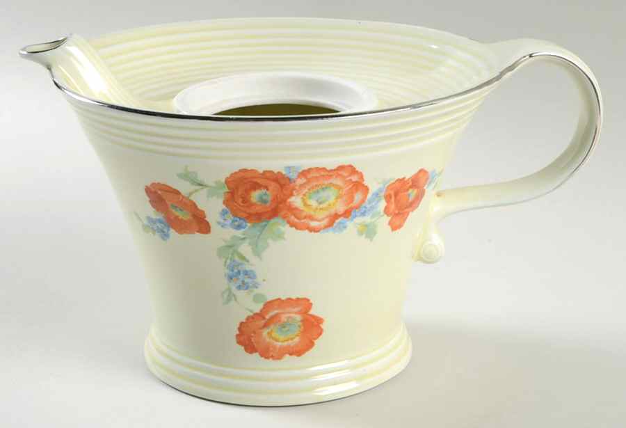 Orange Poppy Melody Tea Pot No Lid by Hall-1