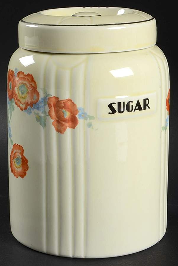 Orange Poppy Radiance Sugar Canister & Lid by Hall-1