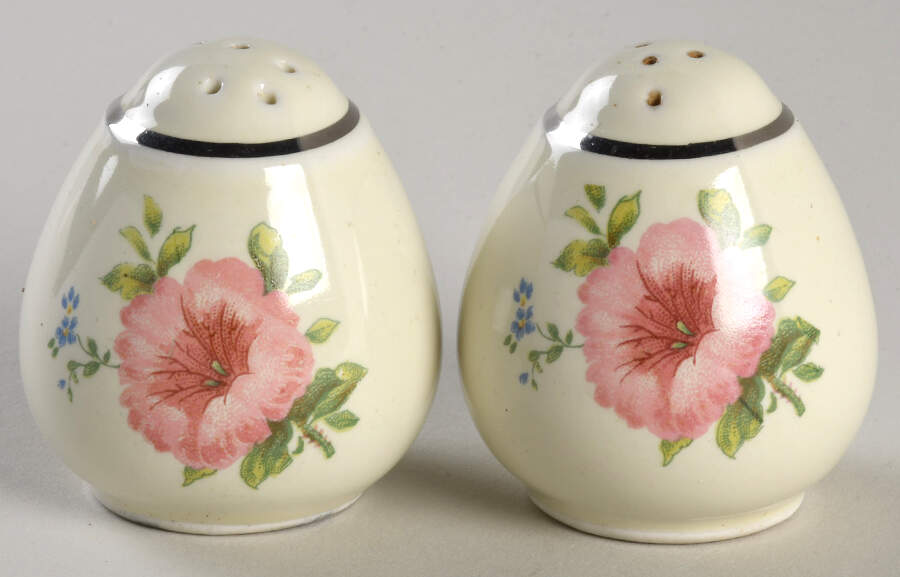Pastel Morning Glory Teardrop Shape Salt & Pepper Set by Hall-1