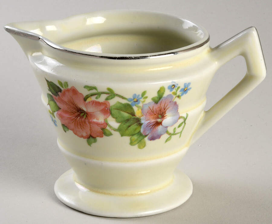 Pastel Morning Glory Art Deco Creamer by Hall-1