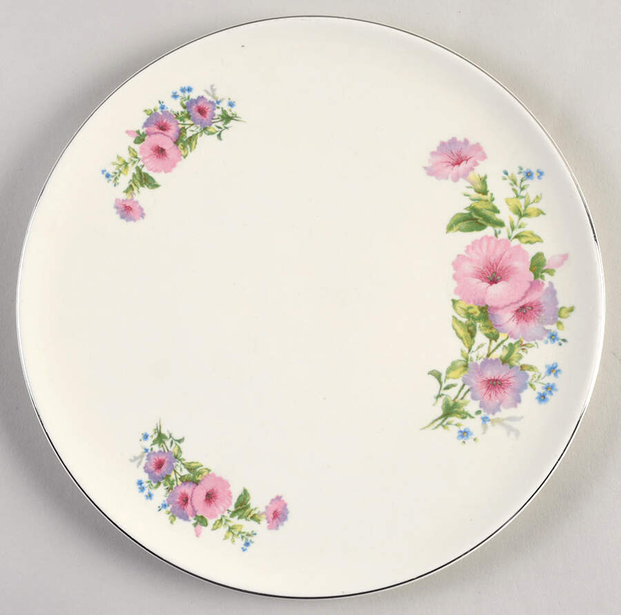 Pastel Morning Glory Cake Plate by Hall-1