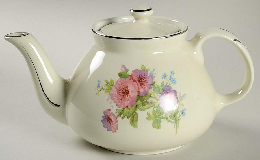 Pastel Morning Glory 1-4 Cup Mini New York Teapot & Lid by Hall-1